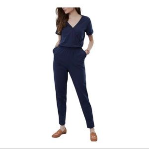 NWT Joules Antonia jersey wrap jumpsuit‎ Size 2 Navy Blue V Neck